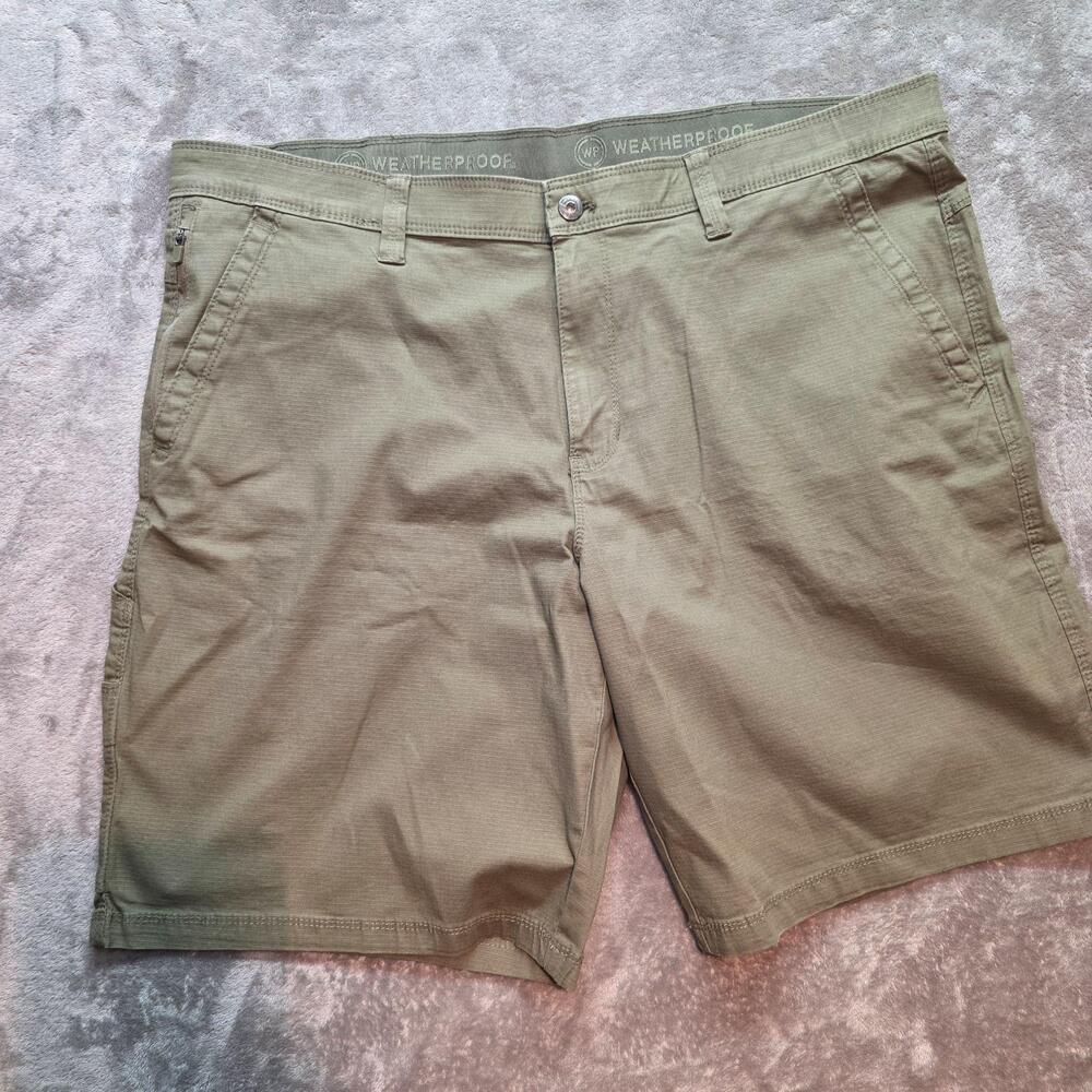 Weatherproof Shorts Mens 40 Green Cotton Stretch Zip Pocket Casual Chino Travel